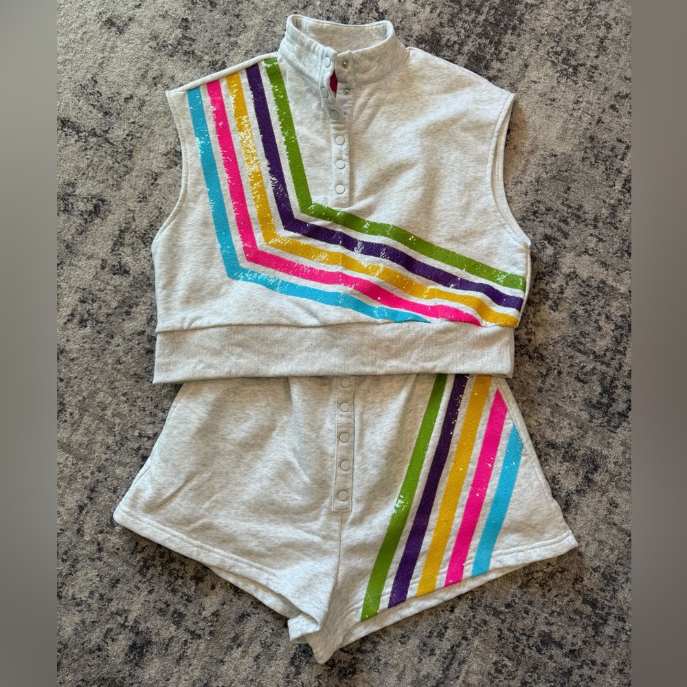 Queen of Sparkle Striped Sleeveless Set